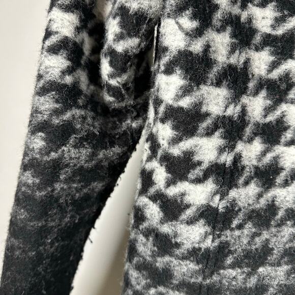 Linea Domani Black & White Checkered Houndstooth Ombré Wool Blend Coat Womens 10 - Picture 8 of 8